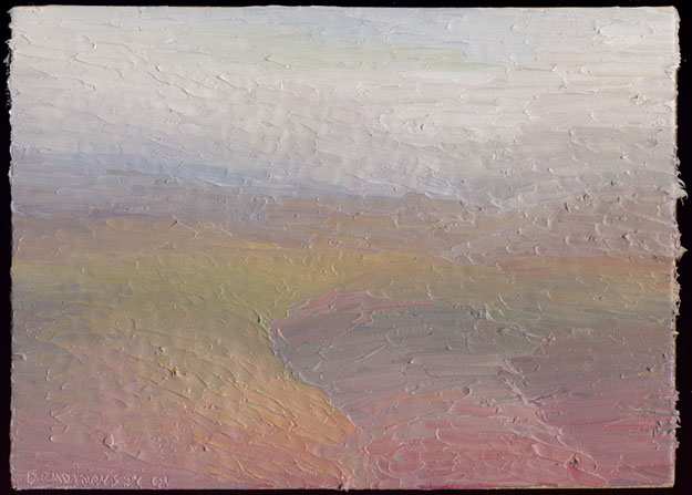 "Heath #4" Oil on Panel, 5 1/2 in x 7 1/2 in, 2001