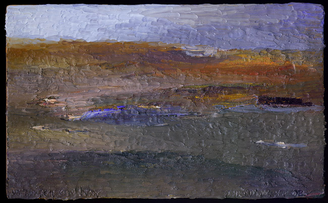 "In the Fen Country" Oil on Panel, 5 1/2 in x 9 in, 2002